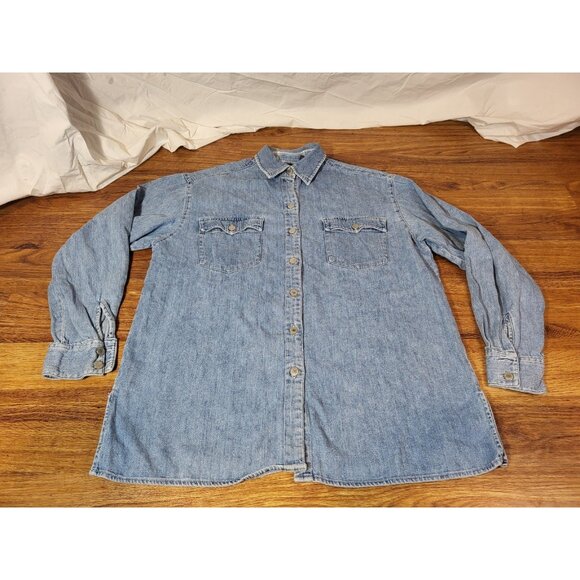 Vintage GAP Denim Shirt Mens XS Blue Button Down  Pocket 90s Workwear Western - Picture 1 of 5